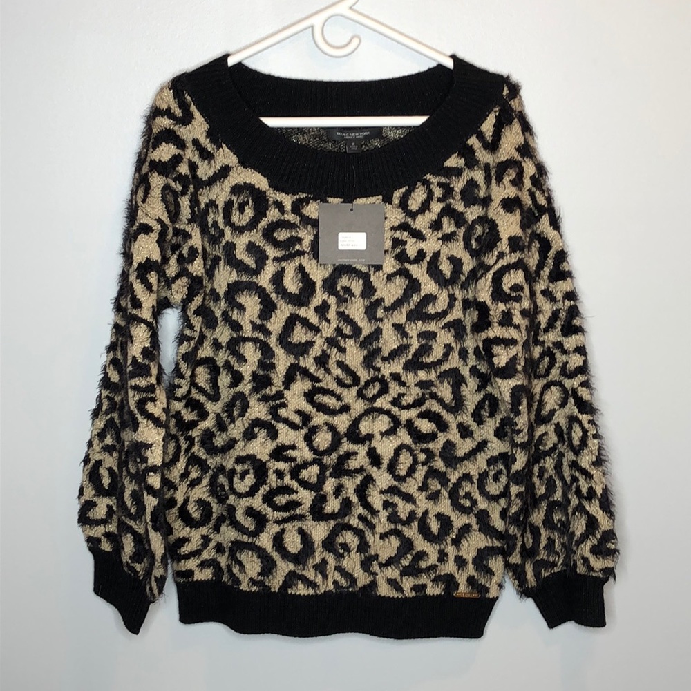 Marc New York Textured Animal Print Sweater, NWT
